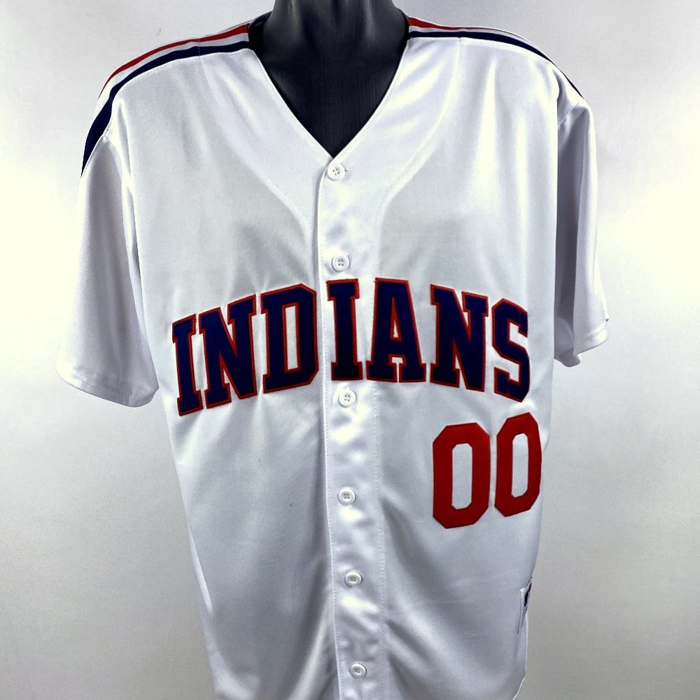 CLEVELAND INDIANS #00 HAYES, #13 CERRANO Sewn Jersey WHITE Major League
